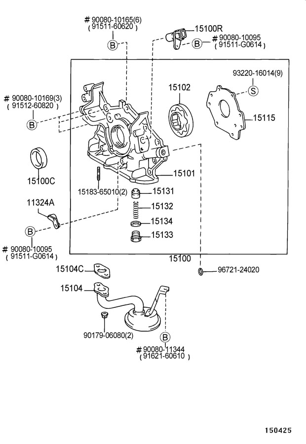 2000 Toyota Camry Seal (for oil pump). Seal, oil; (j). Seal, oil ...