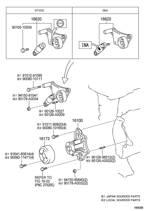 2005 Toyota Camry Pump assembly, engine water. Pump, water - 161000H010 ...