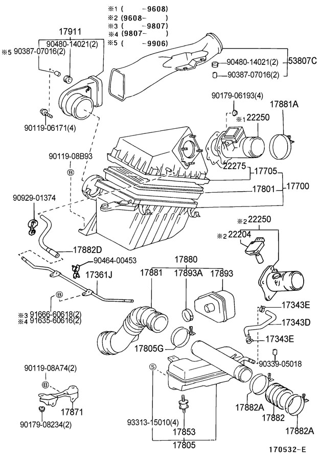 1788275050 - Toyota Hose, cool air intake. Hose, intake; california