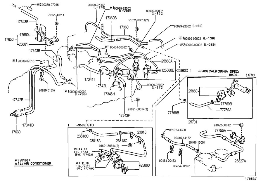 1734262110 - Toyota Hose, no.2 (for idle-up) | Toyota Parts Direct ...