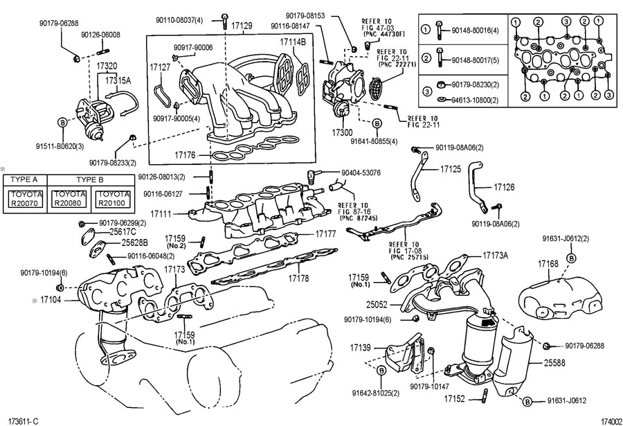 1714020080 - Toyota Manifold sub-assembly, exhaust, right. Manifold ...