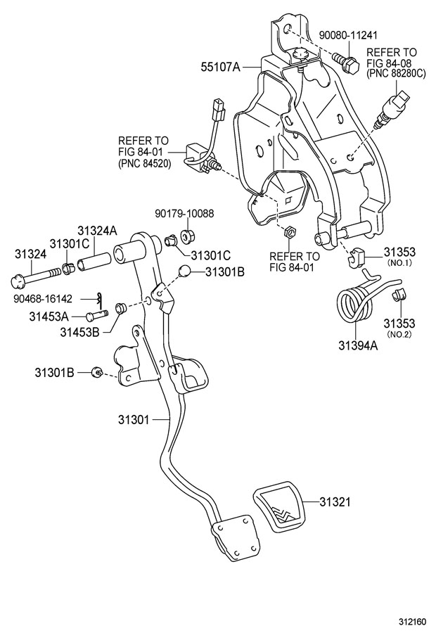 3135326010 - Toyota Holder, clutch pedal spring. Holder, pedal. Holder ...