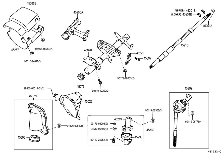 Toyota Tacoma Shaft assembly, steering intermediate, no.2. Shaft ...