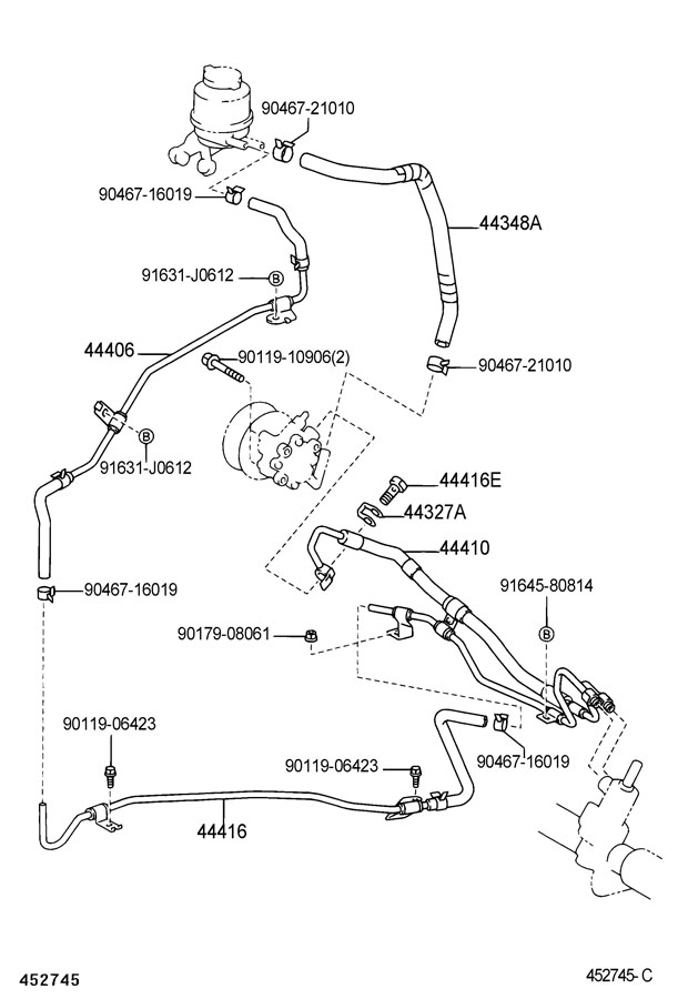 4441606100 - Toyota Tube, Return (for Steering Gear Outlet). Tube 