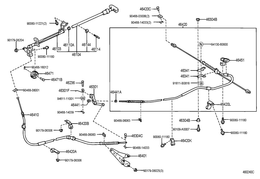 Toyota Tundra Equalizer sub-assembly, parking brake; equalizer, parking