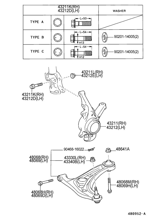 Toyota Echo Knuckle, steering, left. Knuckle, steering. Knuckle ...