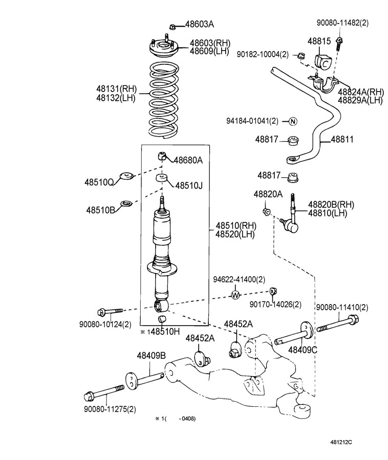 48510A9170 - Toyota Absorber assembly, shock, front. Absorber, shock ...