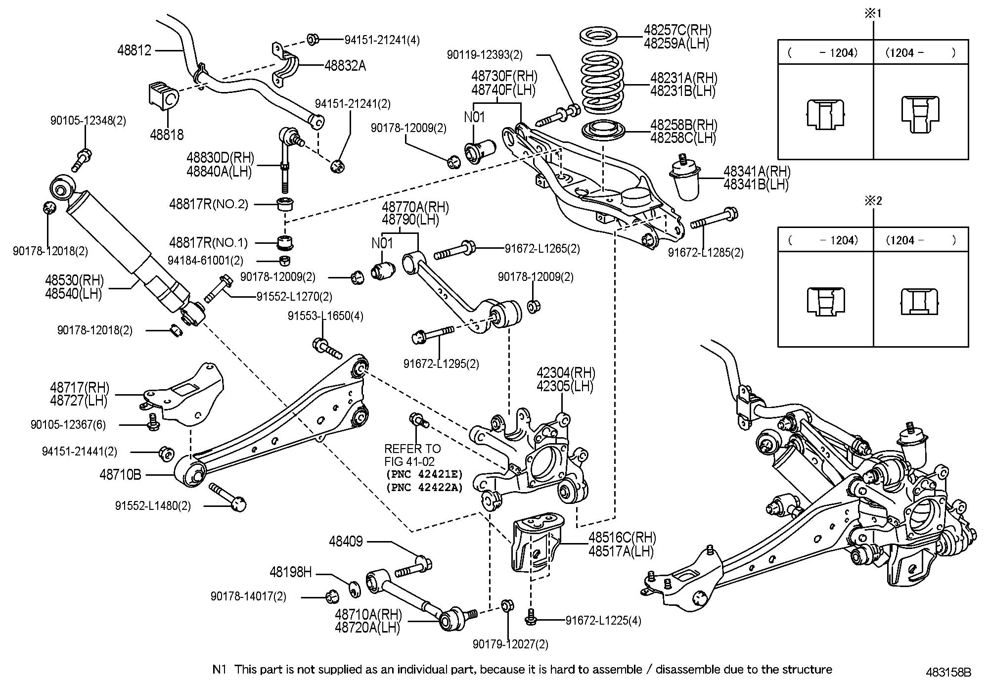 Toyota RAV4 Rear Suspension Diagram