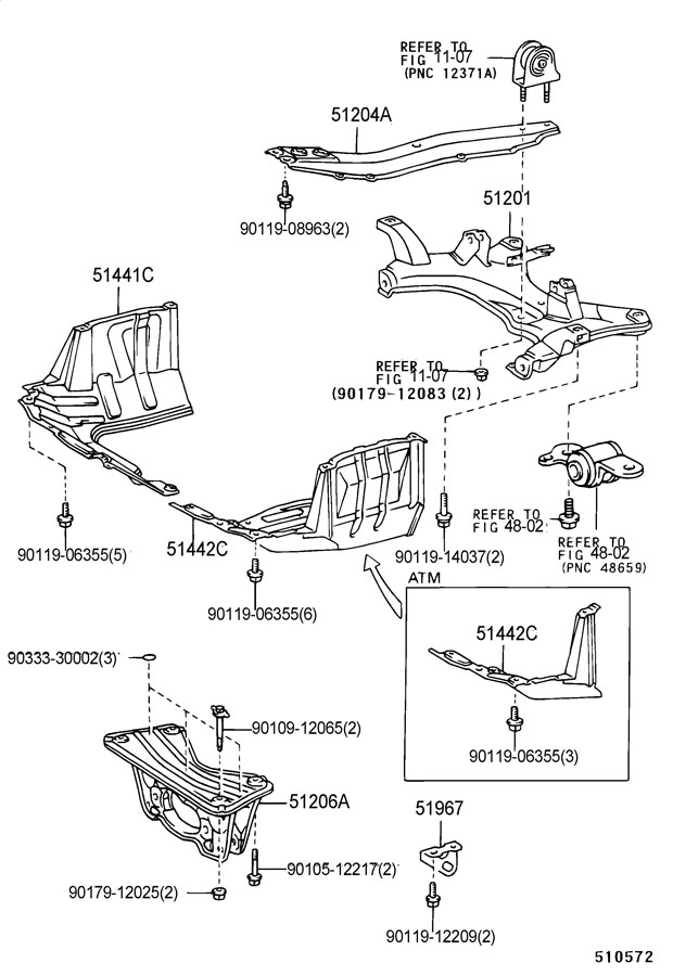 5120142040 - Toyota Crossmember sub-assembly, front suspension | Toyota ...