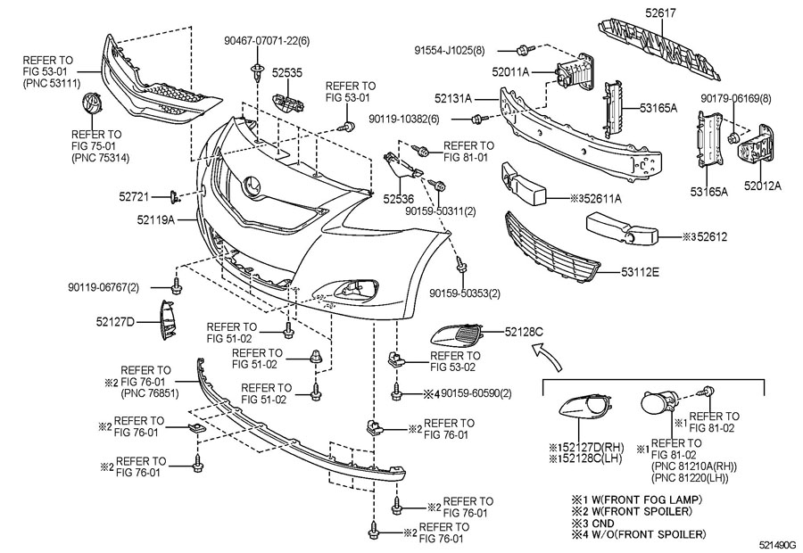 5316552030 - Toyota Bracket, front bumper stone deflector, no.1 ...