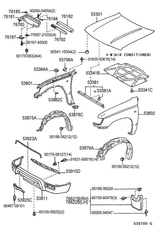 1999 Toyota 4Runner Insulator, hood - 5334135022 | Toyota Parts Direct ...