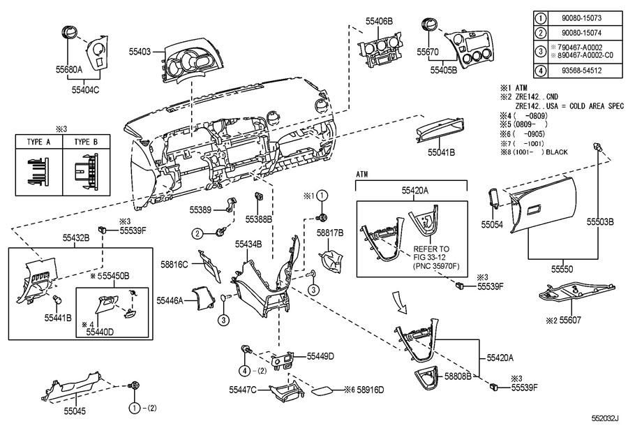 5560702130 - Toyota Cover Sub-assembly, Instrument Panel Under, No.2 