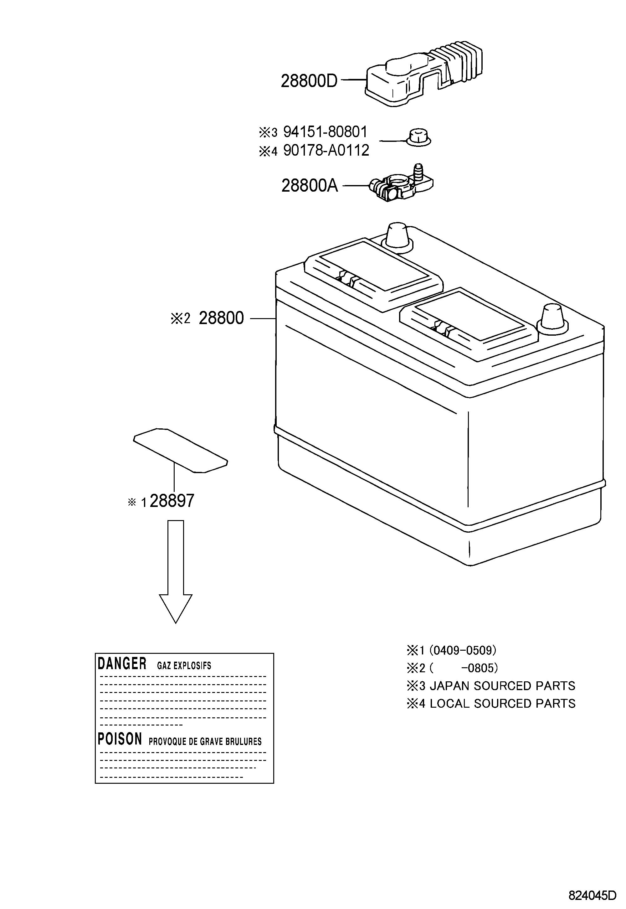 9098205061 - Toyota Terminal, battery positive. Terminal; cold spec