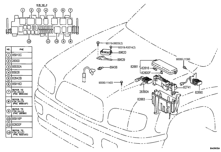 2002 Toyota Tundra Relay; relay assembly, circuit opening (for efi ...