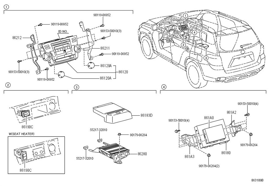 8619053040 - Toyota Adapter assembly, stereo jack. Adapter assy, stereo