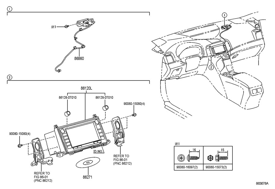 Toyota Venza Receiver assembly, navigation - 861200T060 | Toyota Parts ...