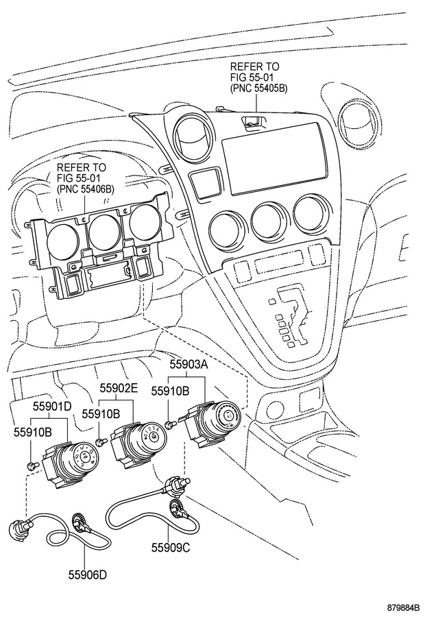 Toyota Matrix Control sub-assembly, heater, no.3. Control sub-assy