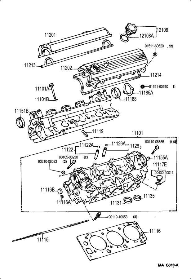 1995 Toyota Tacoma Cover sub-assembly, cylinder head, left. Cover, head ...