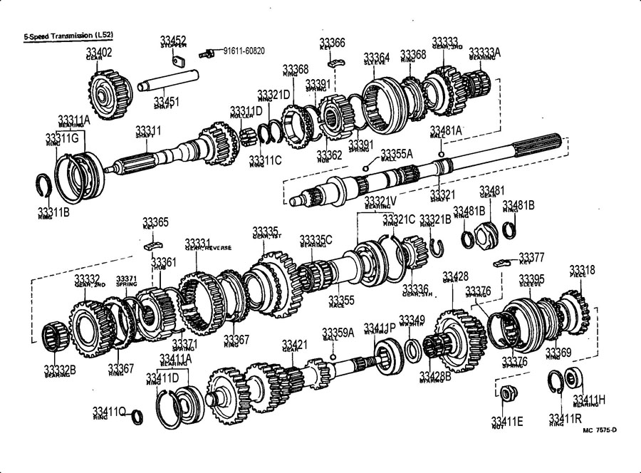 1982 Toyota PickUp Shaft, input. N.a. N.a - 3330135031 | Toyota Parts ...