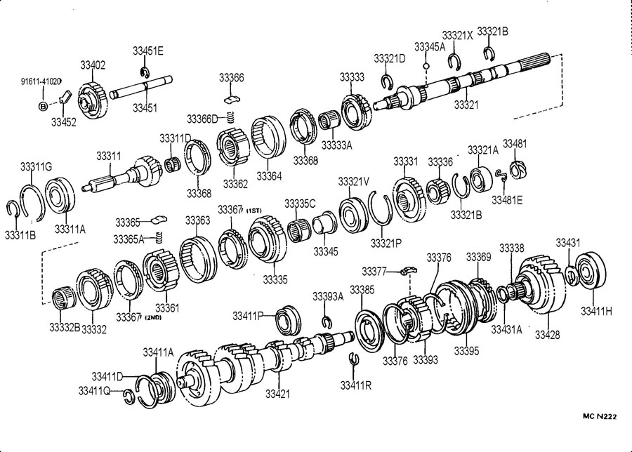 3335030010 - Toyota Bearing (for output shaft rear) | Toyota Parts ...