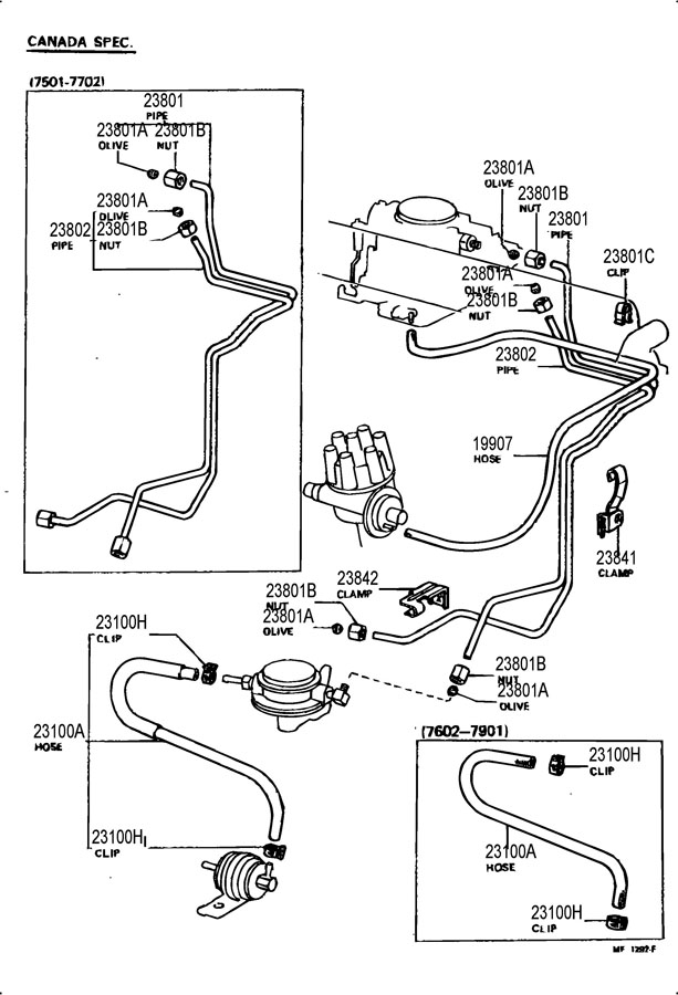 1972 Toyota Land Cruiser Hose or pipe, fuel (for injection pump to fuel ...